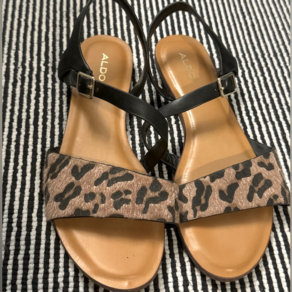 Aldo Leopard Strap Sandal - Size 8.5